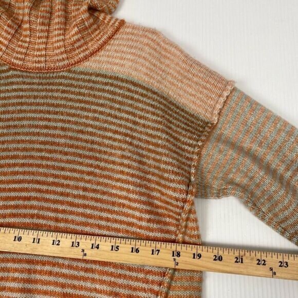Cabi Sweater Womens Small Orange Striped Pullover Cowl Neck Knit Casual,Outdoor - Picture 4 of 9